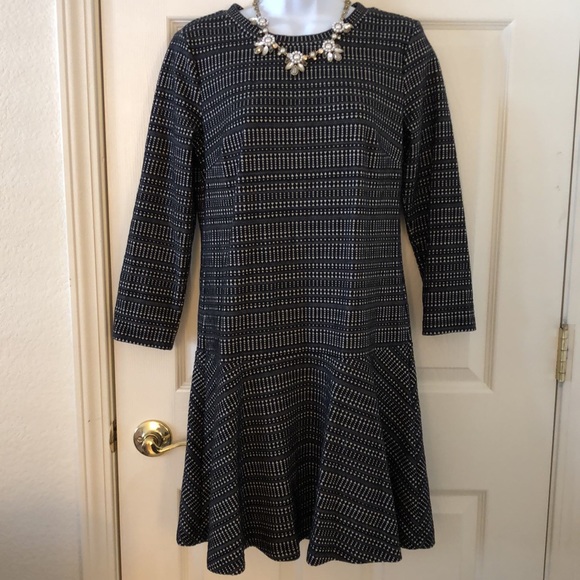 Black + Cream Drop Waist Flounce Dress - Picture 7 of 16